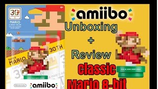 Retro 8-bit Mario Amiibo Unboxing + Review Retro Mode Activate