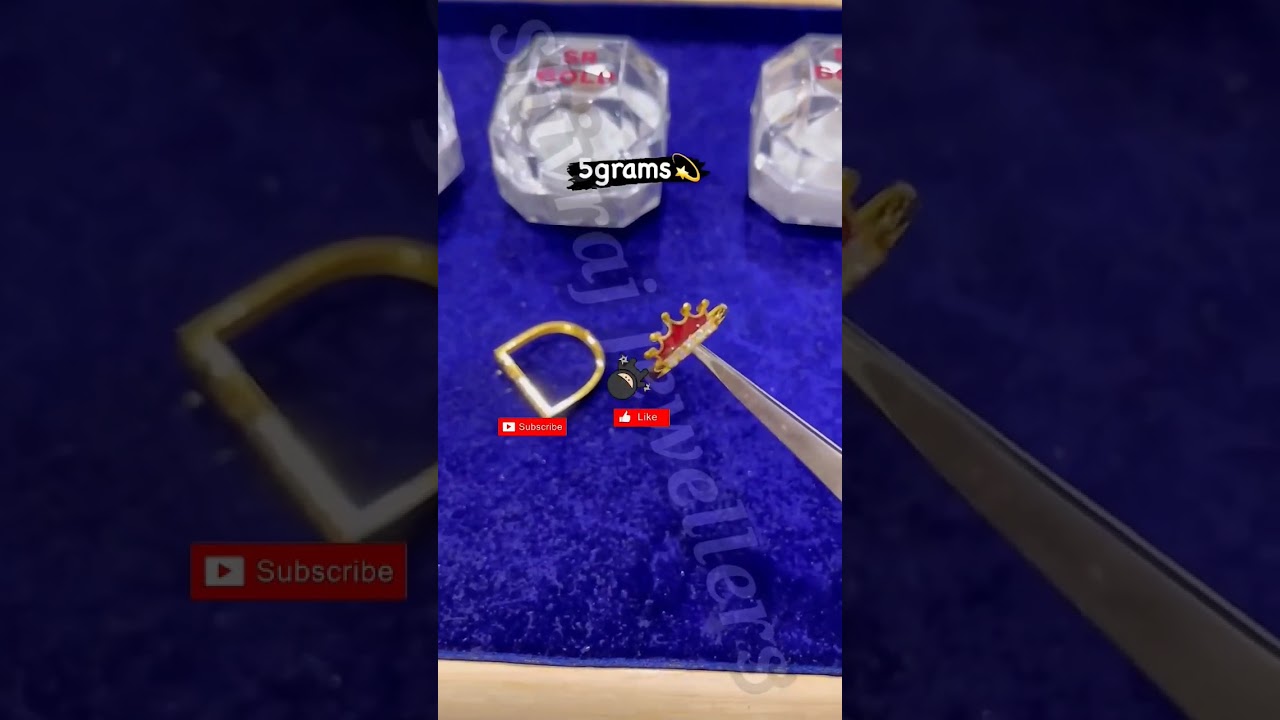 fancy gold King ring design light weight 916 hallmark