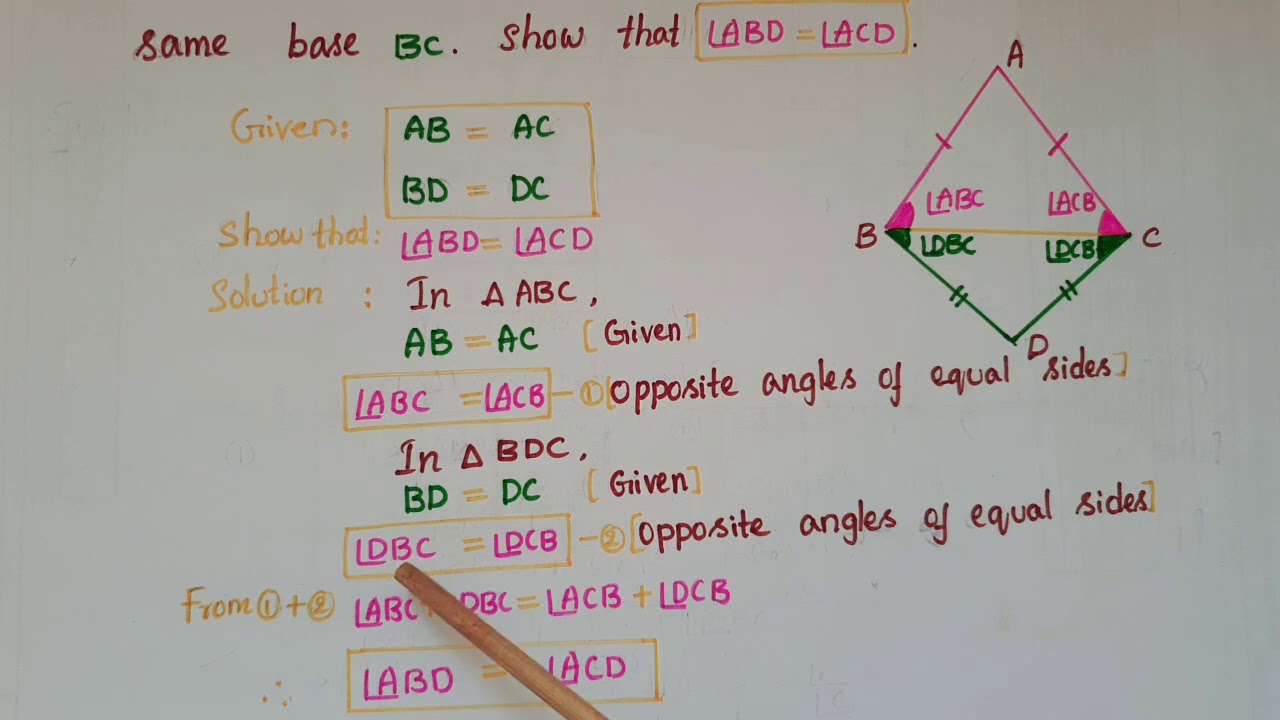 Q5 Ex7 2 Ncert Abc And Dbc Are Two Isosceles Triangles On The Same Base Bc Triangles Class9