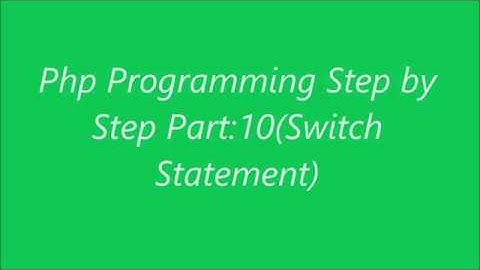 Php Programming (Switch  Statement) Tutorial Bangla