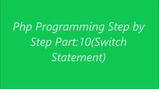 Php Programming (Switch  Statement) Tutorial Bangla