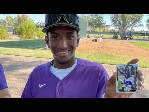Rockies Top Prospects Dyan Jorge 🇨🇺 Pulls His Own Rookie Card In The ...