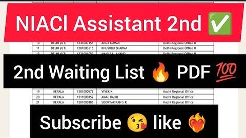 NIACl Assistant 2nd 🔥 Waiting ✅ List Out 🥳 Result PDF 💯 #niaclassistant #waitinglist #bankpoexam 