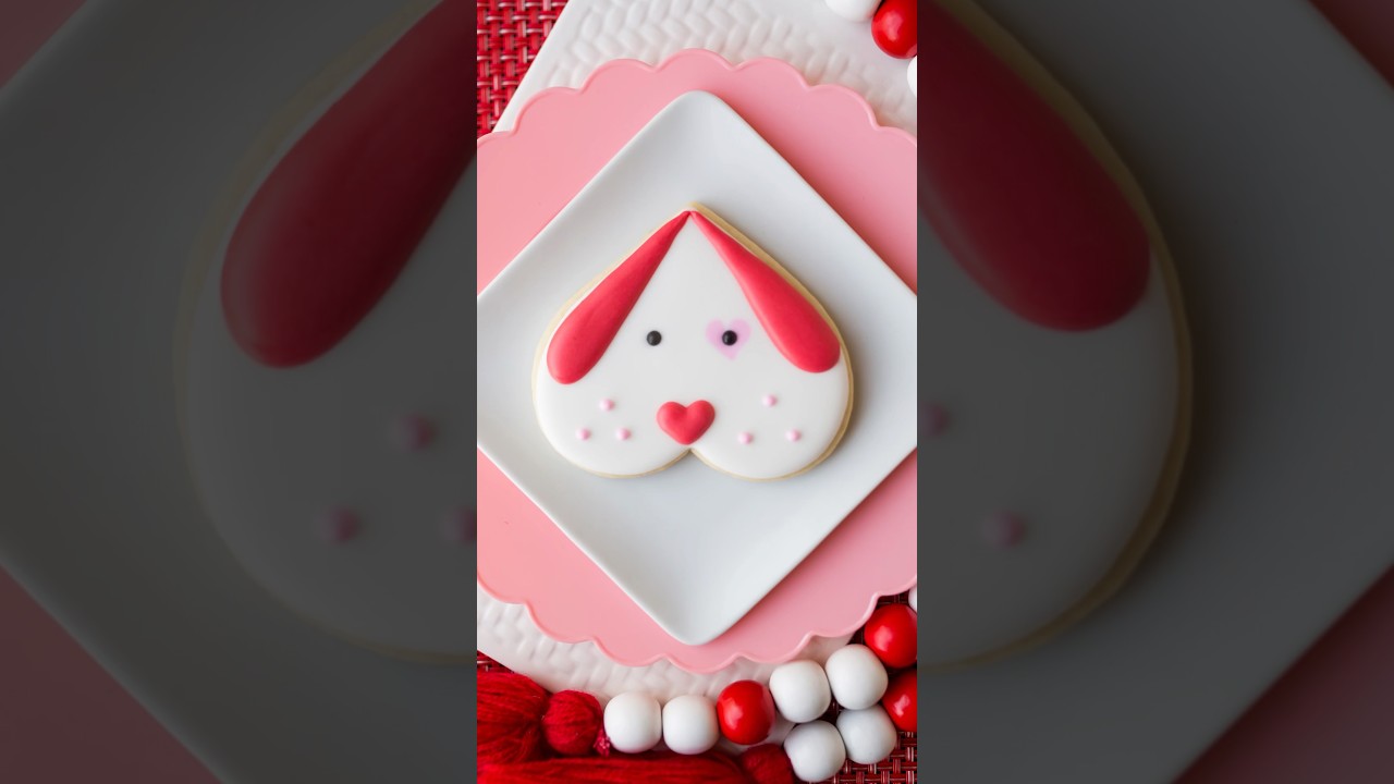 Valentine’s Day Cookie Flip: Upside down heart to puppy 
