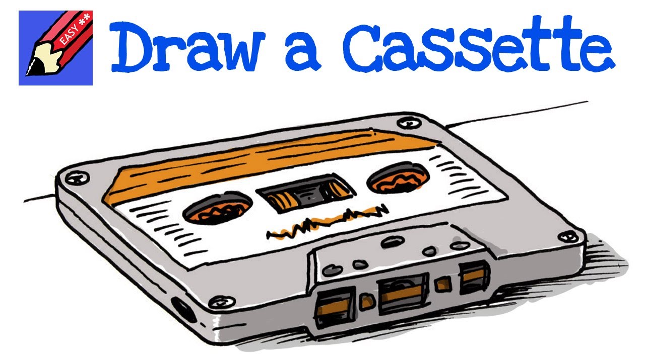 How To Draw A Cassette Tape Real Easy