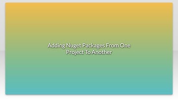 Adding Nuget Packages From One Project To Another