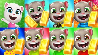 Talking Tom Gold Run Lost City,Skateboard,Wacky Planet,Venice Canals,Candyland,Medieval,Flying World