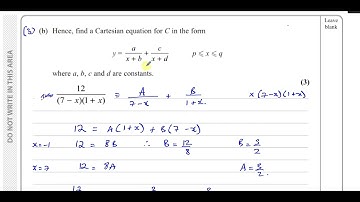 WMA14/01 IAL (Edexcel) P4, January 2022, Q3b Partial Fractions