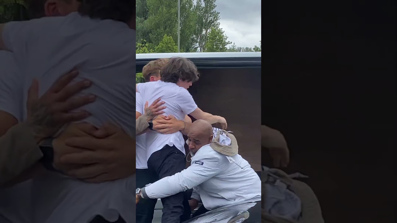 Behind the scenes of film Cold up North, kidnapping scene Keith mason. 