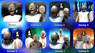 Granny 1, 2, 3, 4, 5, 6, 7 And 8 Gameplay | Granny 4 | Granny 5 | New Game Granny Horror Game