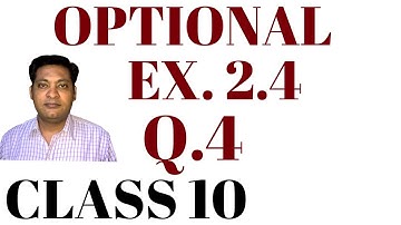 Q. 4 OPTIONAL EX. 2.4 CLASS 10 NCERT, POLYNOMIALS, HIGH ORDER THINKING QUESTION