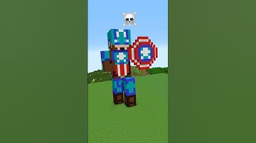 Minecraft Captain America Build Battle - Noob vs Pro vs Hacker vs God #shorts #minecraft