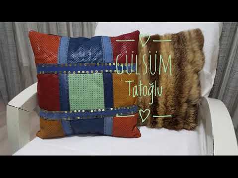 DERİ KUMAŞ VE KOT PARÇALARINDAN OTANTİK KIRLENT YAPIMI #diy #cushion #cushion_cover #authentic #sew