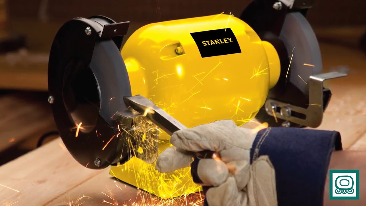 El Esmeril de Banco STANLEY es ideal para afilar sus cuchillos y tijeras.  Nuestras herramientas siempre dan MÄS. Conoce más en