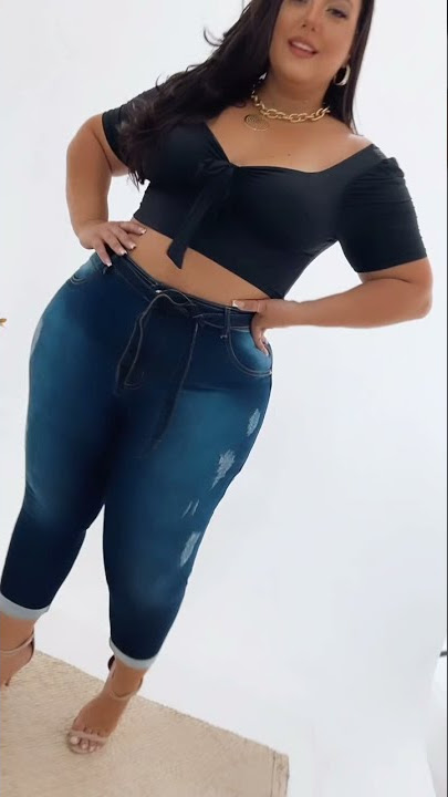 Calça Jeans Ane Plus Size Capri Daniela Azul