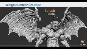 Wings monster Creature - Zbrush Timelapse