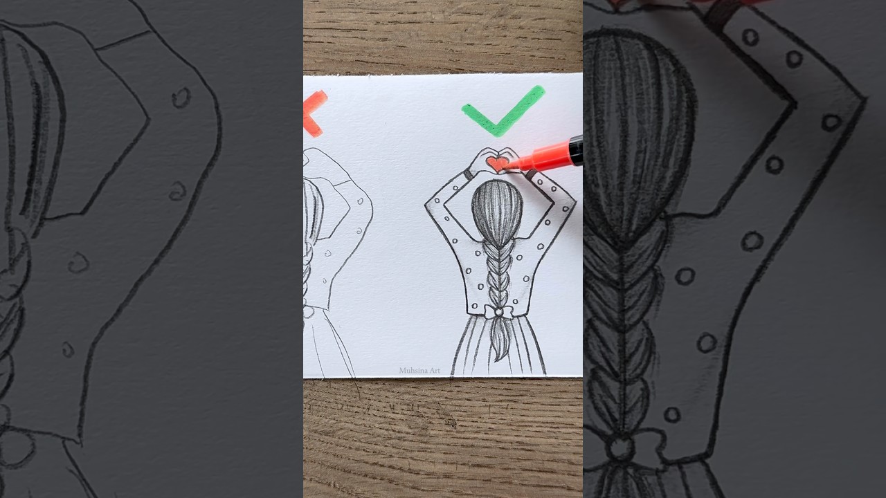 How to draw girl #shorts #craft #art #drawing #crafts #satisfying