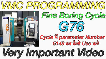 VMC programming- Fine Boring Cycle G76 Cycle me Parameter Number 5148 kaise Use kare. G76 cycle.