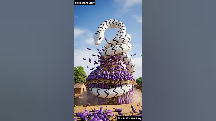 The snake broke the grandmother's brinjal hut due to the itch #ai #aishorts #cartoon #shorts