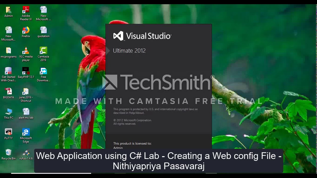 Web app using c# lab - Creating web configuration file - YouTube