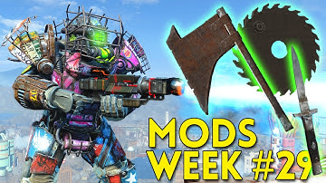 Fallout 4 TOP 5 MODS Week #29 - THROWING WEAPONS, GALVATRON RIFLE, FAR HARBOR DECOR