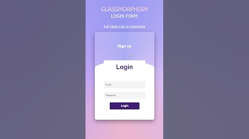 Glassmorphism Login Form - HTML & CSS
