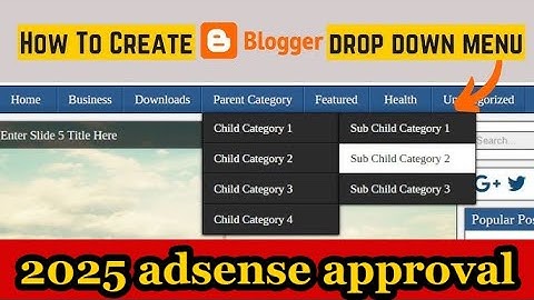 How to add Menu Bar in Blogger - How to add Navigation Menu in Blogger With Drop Down