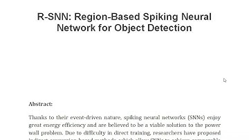 R SNN Region Based Spiking Neural Network for Object Detection