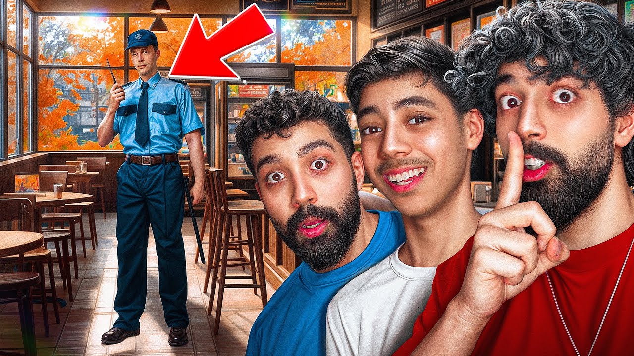 شب توی کافه قایم شدیم🤣🤫