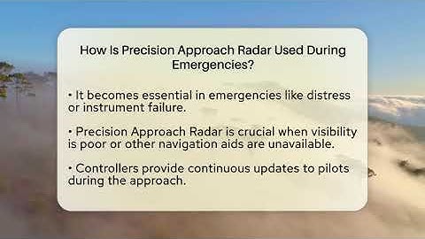 How Is Precision Approach Radar Used During Emergencies? - Air Traffic Insider