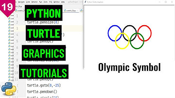 Draw Olympic Rings with Python Turtle | Python Turtle Graphics Tutorial#19 | python cool designs