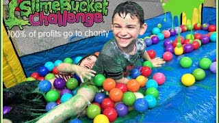 Slime Bucket Challenge In Ball Pit Slime Baff Action For Children