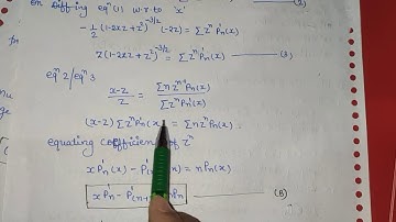 Recurrence formula for legendre function pn(x) || mathematical physics || notes
