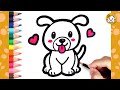 Dog Drawing Easy | How to draw a Cute Dog For Kids | Kawaii Drawings