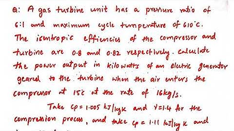 Problem 1 on Gas Turbines, Thermal Engineering, Thermodynamics