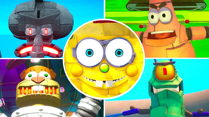 SpongeBob Battle for Bikini Bottom Rehydrated - All Robot Bosses + World Bosses