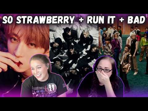 ATEEZ 'BAD' +Stray Kids "RUN IT" +MAZZEL / So Strawberry MV } K-Cord Girls Reaction