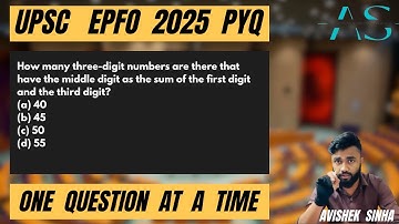 How many three-digit numbers are there that have the middle digit as | UPSC EPFO 2025 PYQ |