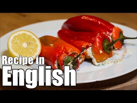 Oven roasted peppers stuffed with salmon and cream cheese, warm and creamy