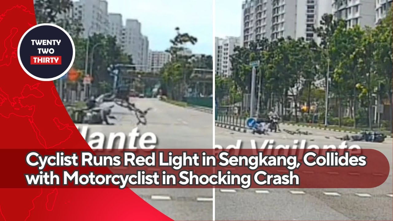 Cyclist Runs Red Light in Sengkang, Collides with Motorcyclist in ...