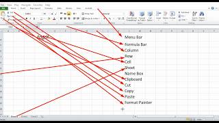 1 Excel Lesson Menu Bar Formula Bar Column Row and Cell