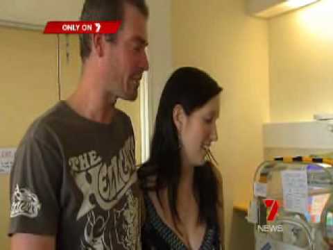 Matthew Richardson visits little richo in hospital