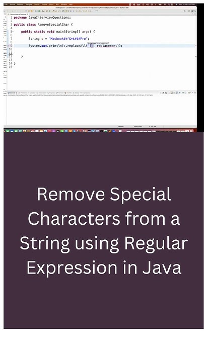 Remove Special Characters from a String using Regular Expression in ...