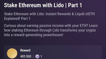 Stake Ethereum with Lido | Part 1 | Tapswap YouTube Video Code