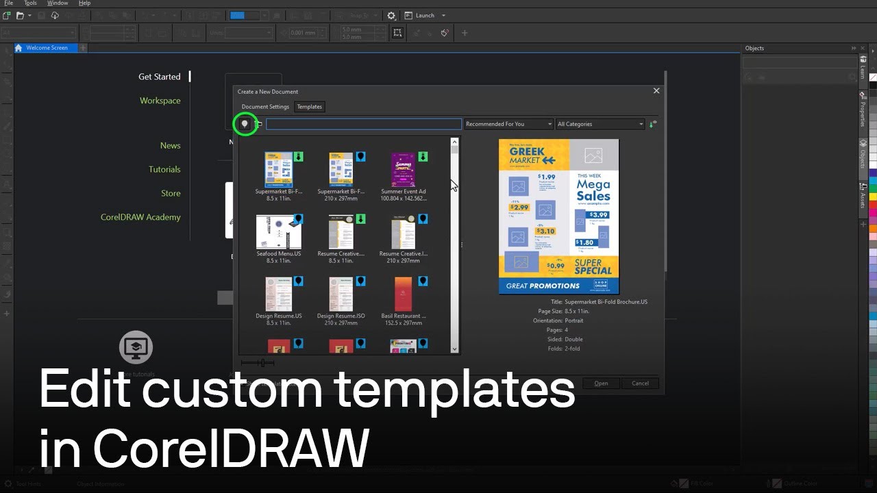 How to use customizable templates within CorelDRAW | Step-by-step ...