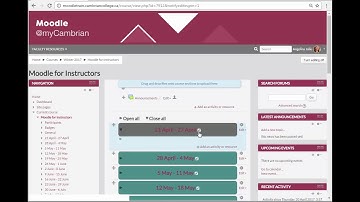 Moodle for Instructors - An Introduction