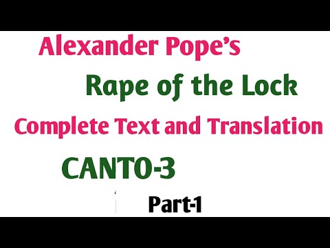 Rape of the Lock canto -3 part-1Text and translation in Hindi