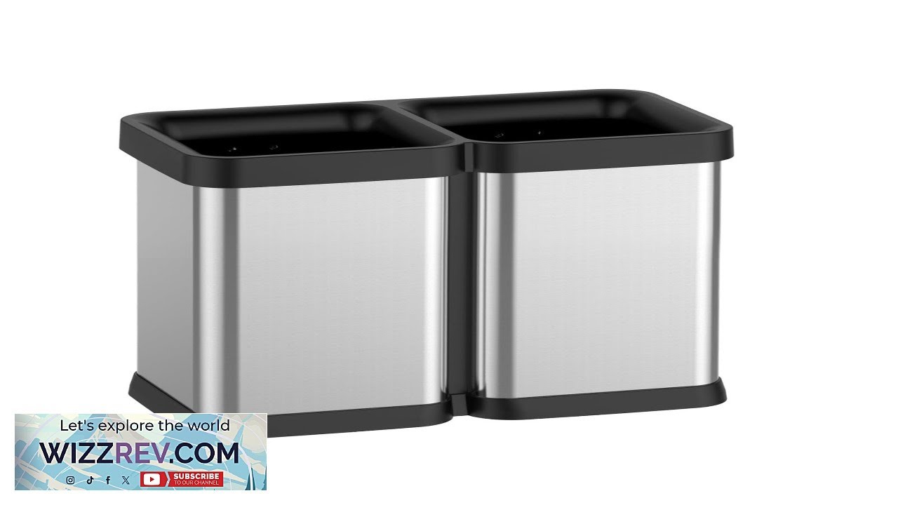 Мусорный бак Garvee 50 л 13 галлонов, с двумя отсеками, сортировка, переработка, открытый