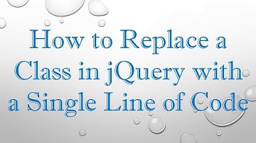 How to Replace a Class in jQuery with a Single Line of Code