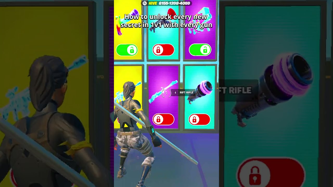 How To Unlock Every New Secret In 1v1 With Gun Fortnite 1v1witheverygun Fortniteclips